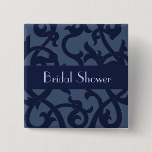 Old World Design in Blue 2 Inch Square Button