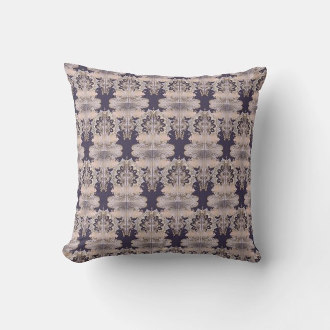 Old world design neutral colours throw pillow (Front)
