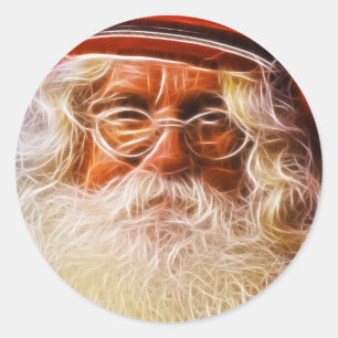 Old World Father Christmas Santa Claus Portrait Classic Round Sticker