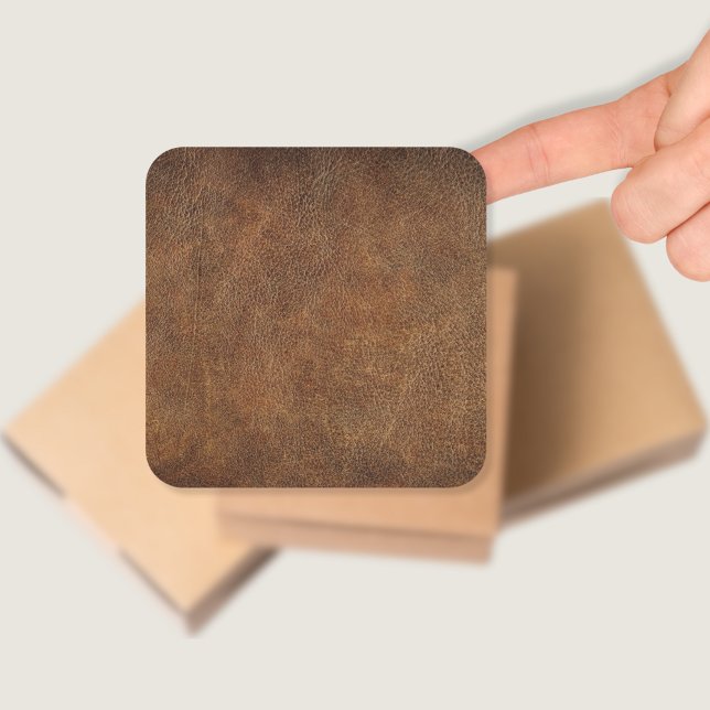 Old World Faux Leather Square Sticker (Creator Uploaded)