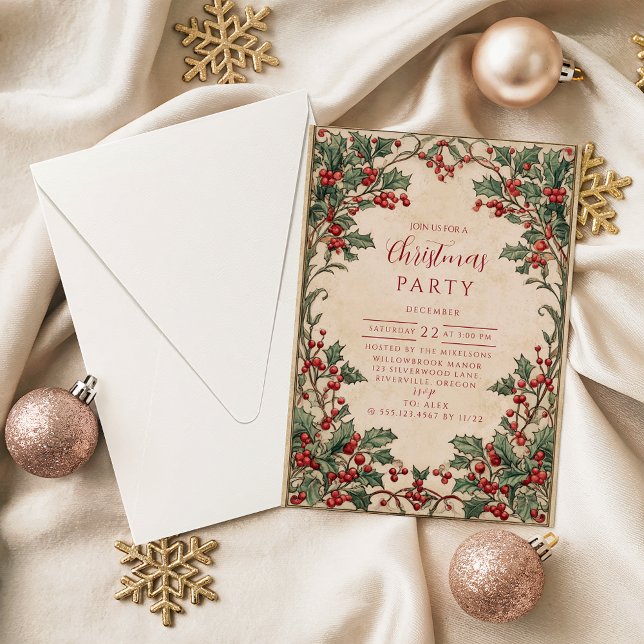 Old World Holly & Ivy Invitation (Creator Uploaded)