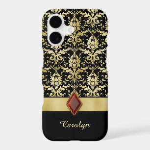 Old World Jewel Gold Damask Personalized