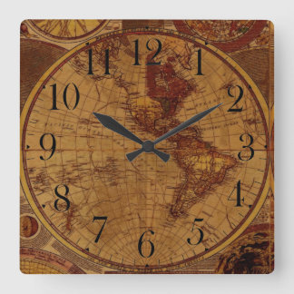 Old World Map Antique History Designer Clock