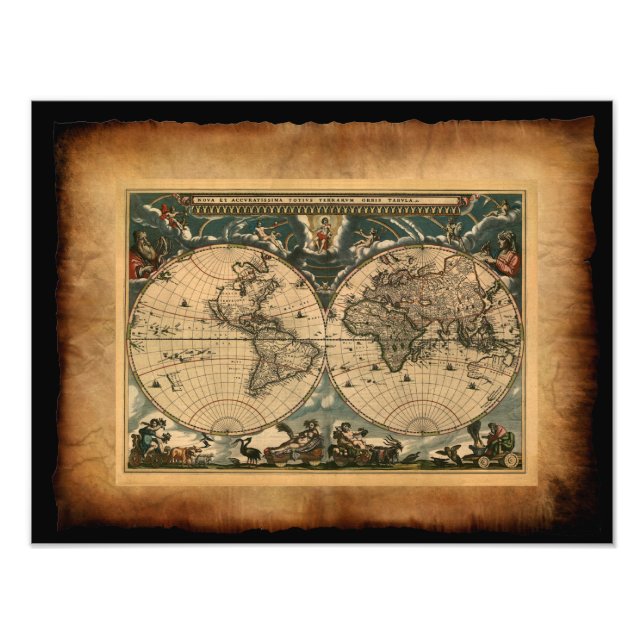 Old World Map Art Print (Front)