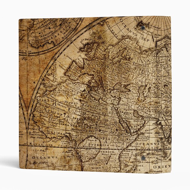 OLD WORLD MAP AVERY BINDERS (Back/Spine)