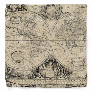 Old World Map Bandana