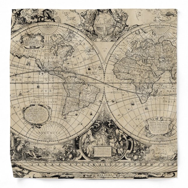 Old World Map Bandana (Front)