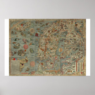 Old World Map "Carta Marina" Poster