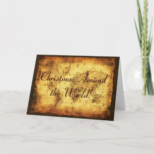 Old World Map Christmas Greeting Cards