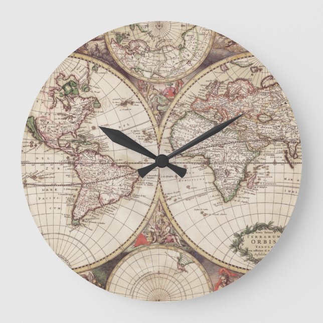 Old World Map Clock (Front)