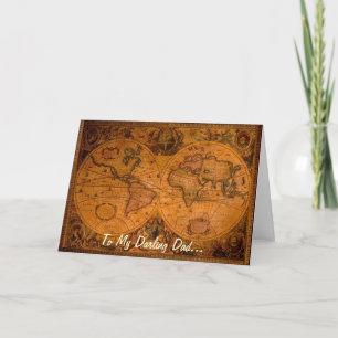 Old World Map Customizable Card