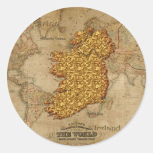 Old World Map Designer Gift Classic Round Sticker