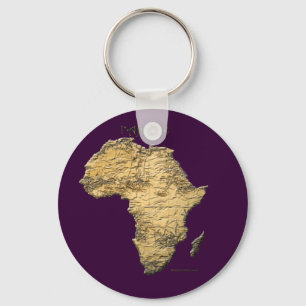 Old World Map Designer Gift Keychain