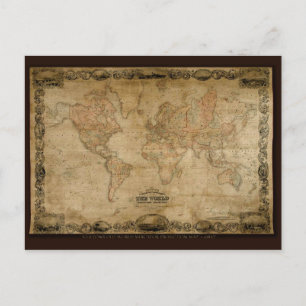 Old World Map Designer Gift Postcard