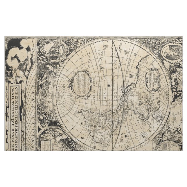 Old World Map Fabric (Fat Quarter)