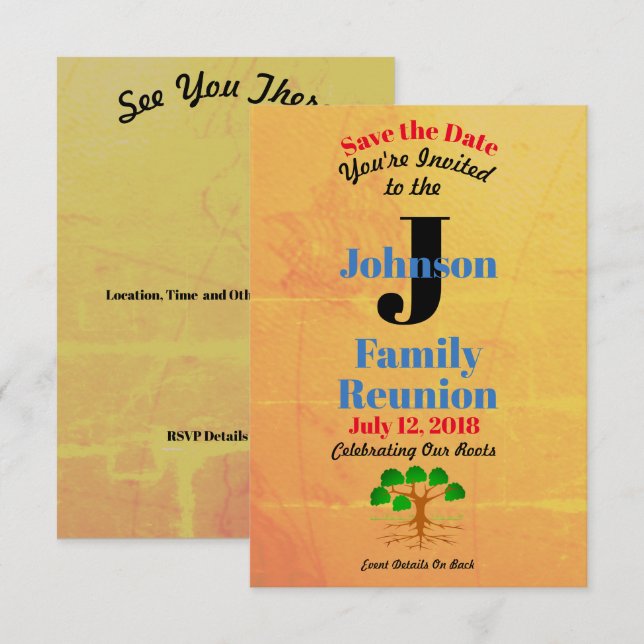 Old World Map Family Reunion Any Name, Date  Invitation (Front/Back)