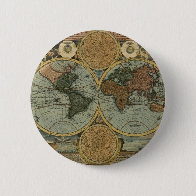 Old World Map Gifts 2 Inch Round Button (Front)