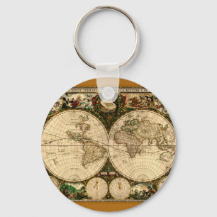 Old World Map  Gifts Keychain