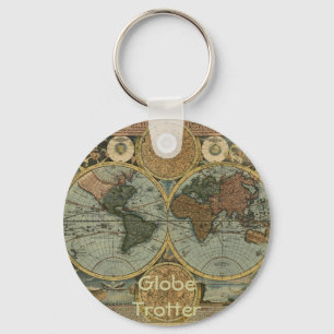 Old World Map Gifts Keychain
