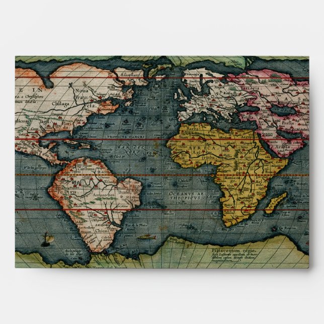 OLD WORLD MAP Greeting Card Envelope (Front)