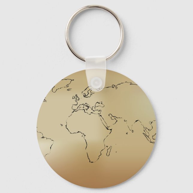 Old World Map Keychain (Front)