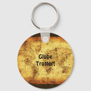 Old World Map Keychain