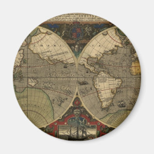 Old World Map Magnet