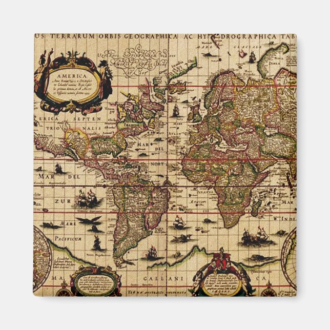 Old World Map Magnet (Front)
