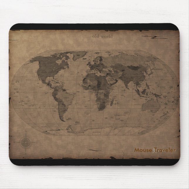 Old World Map Mousepad (Front)