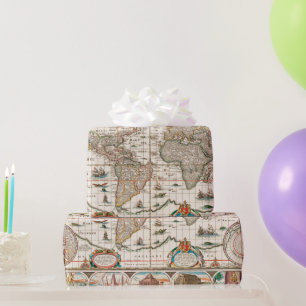Old World Map  pattern Wrapping Paper