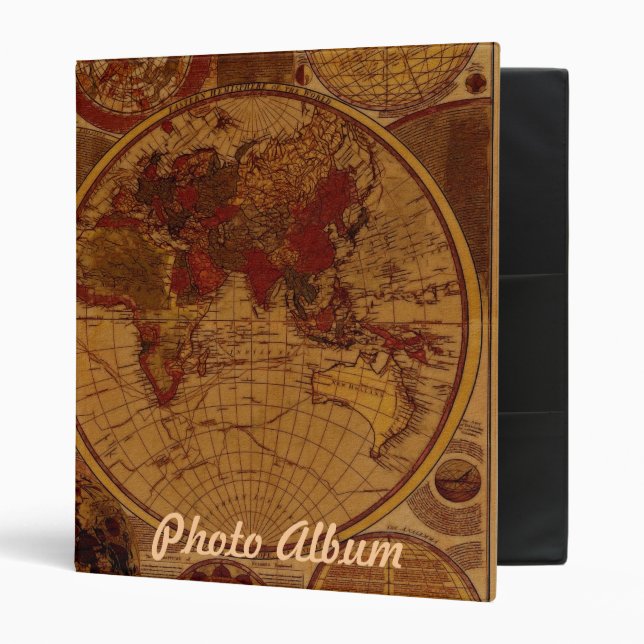 OLD WORLD MAP PHOTO ALBUM BINDER (Front/Inside)