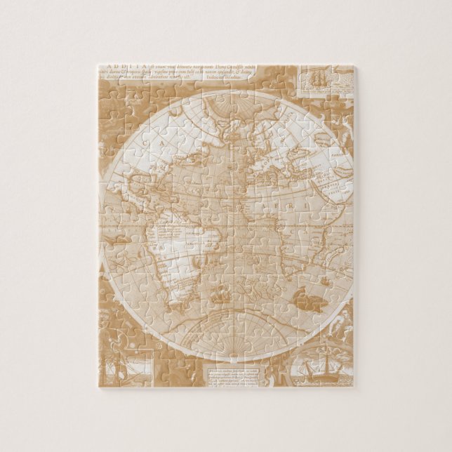 Old World Map Photo Puzzle (Vertical)