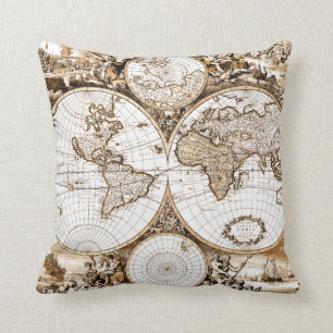 Old World Map Pillow