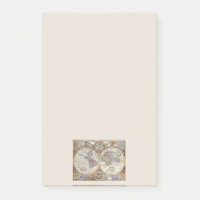 Old World Map Post-It Notes