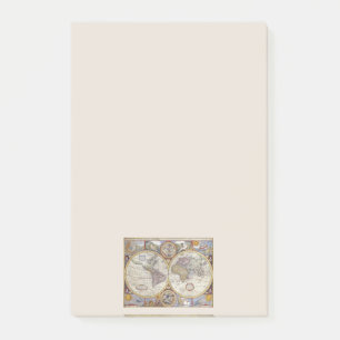 Old World Map Post-It Notes