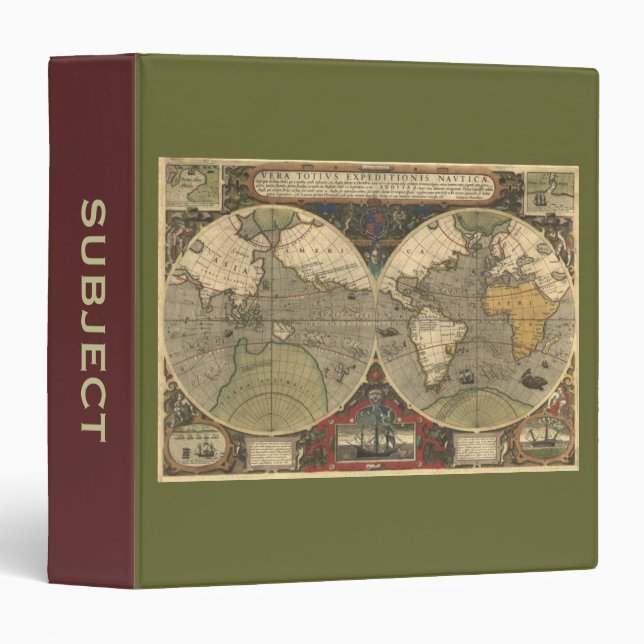 Old World Map Reversible Binder (Front/Spine)
