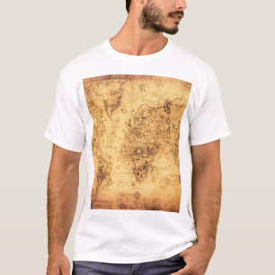 Old World Map: Stained Parchment Vintage T-Shirt