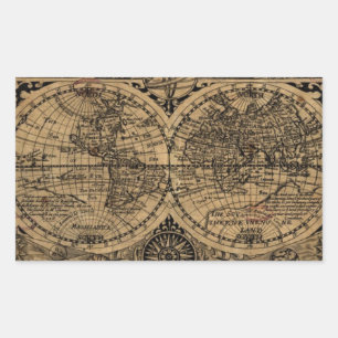 Old World Map Sticker