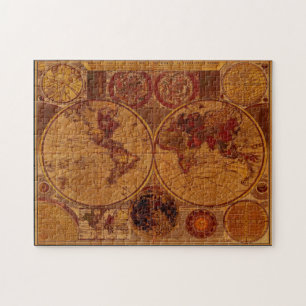 Old World Map Vintage Art Puzzle