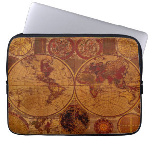Old World Map Vintage Laptop Sleeve