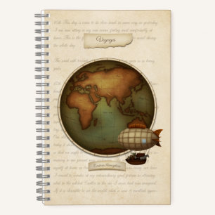 Old World New World Maps Custom Steampunk 5.5x8.5 Notebook
