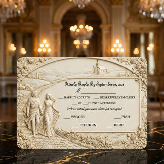 Old World Romantic Architectural Arch RSVP Card