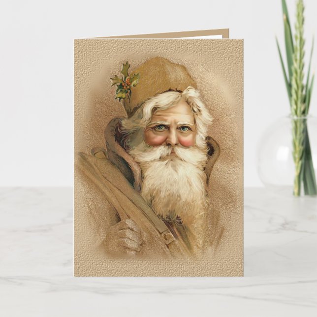 Old World Santa 2 Holiday Card (Front)