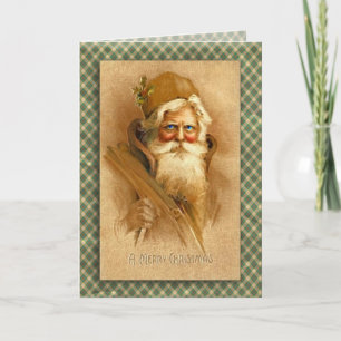 Old World Santa Claus in Digital Fractal Art Holiday Card