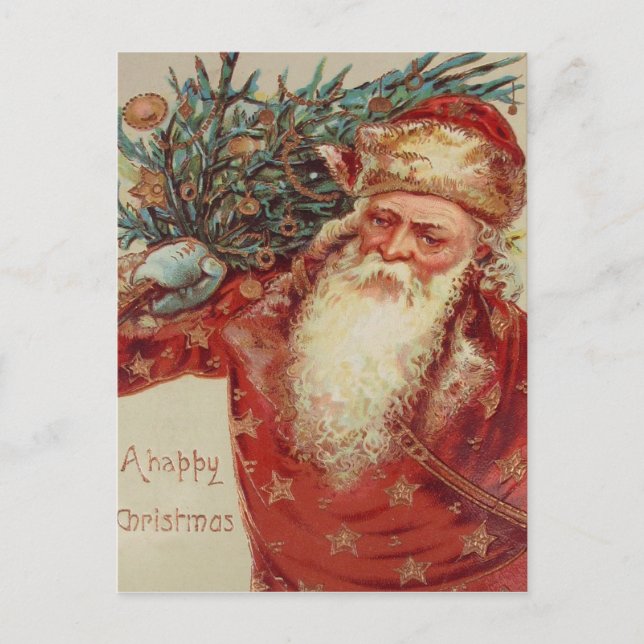 Old World Santa Holiday Postcard (Front)