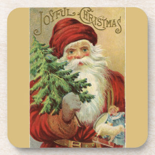Old World Santa Joyful Christmas Coaster
