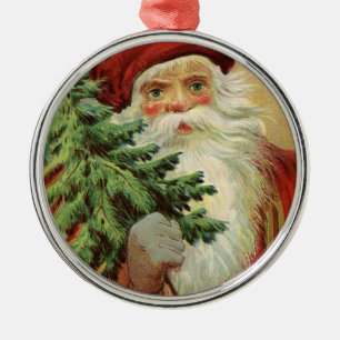 Old World Santa Joyful Christmas Metal Ornament