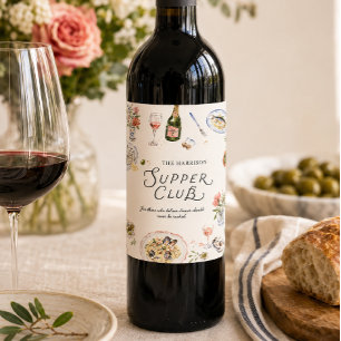 Old World Seafood & Wine Supper Club Label