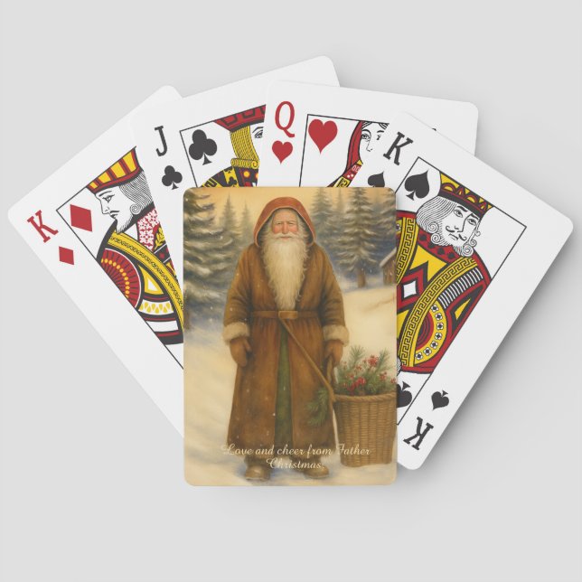 Old World Style Father Christmas Playing  Cards (Back)