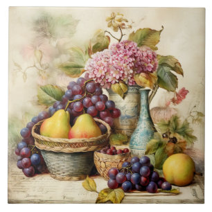 Old-world Style Still Life Ceramic Tile